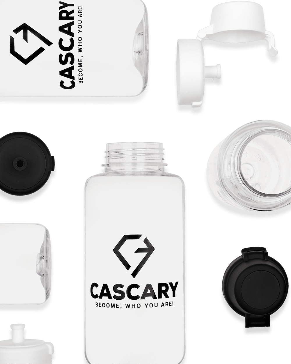cascary trinkflasche tritan bottle 400ml 700ml black white birdview CASCARY Trinkflasche - Tritan Bottle - 700 ml